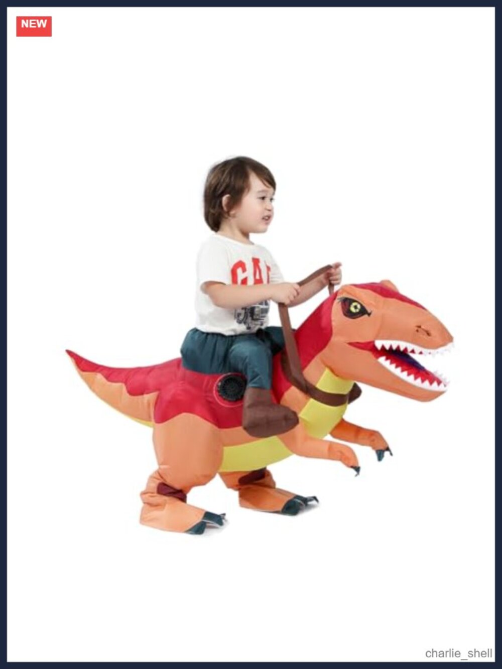 Inflatable Dinosaur Costume Kids Toddler Polyester Spandex Ride On Cosplay